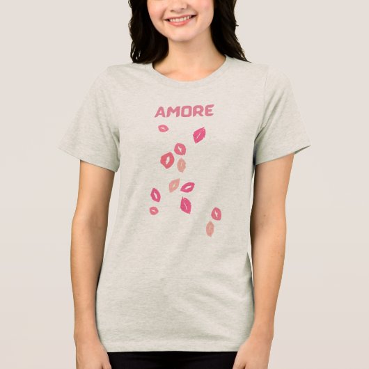 Amore Kussdruck Tri-Blend Shirt (Vorderseite)