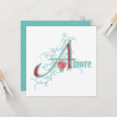 AMORE - Liebe - Grußkarte Karte (Vorderseite/Rückseite Beispiel)