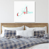 AMORE - Liebe - überzogene Canvas Leinwanddruck (Insitu (Schlafzimmer))