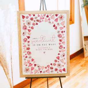AMORE Little Sweetheart Valentine Day Baby Willkom Poster