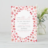 AMORE Little Sweetheart Valentinstag Baby Shower Einladung (Stehend Vorderseite)