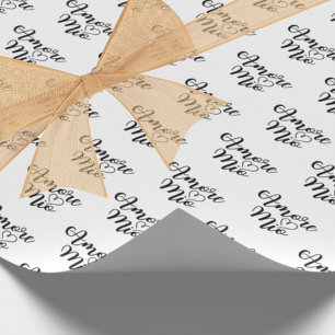 Amore Mio (Meine Liebe) Chic Black Schrift Wiederh Geschenkpapier