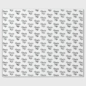 Amore Mio (My love) Chic Black Script Repeat Geschenkpapier (Flach)