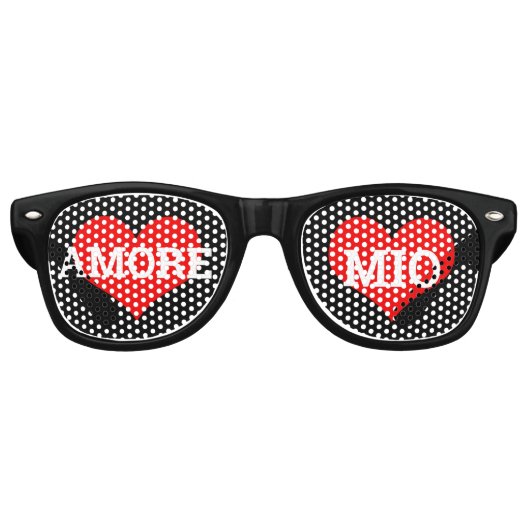 AMORE MIO Retro Shades / Fun Party Sonnenbrille (Vorderseite)