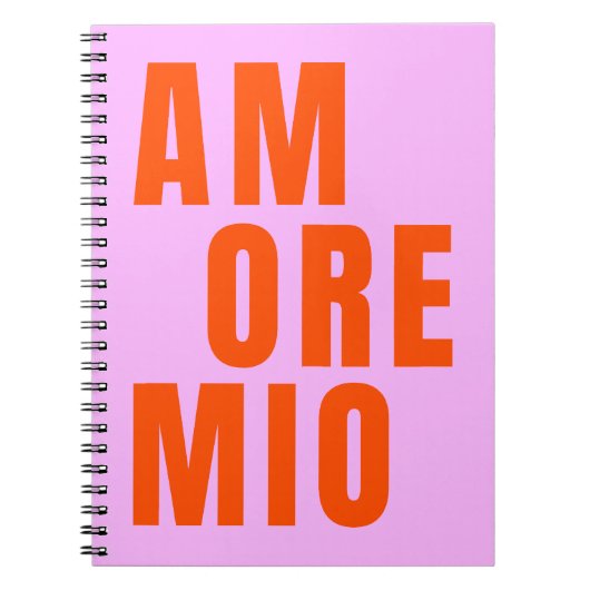 Amore Mio Verspielter Text Notizblock (Vorderseite)