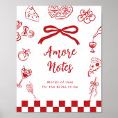 Amore notes Thats Amore Red Advice bridal shower Poster (Vorne)
