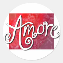 Amore - Reverse Red Jazzy Runder Aufkleber