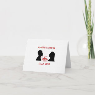 Amore und Pasta Retro Chic  Dankeskarte