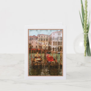 Amore Venezia!  Zwei Gondeln/vintage Foto Karte
