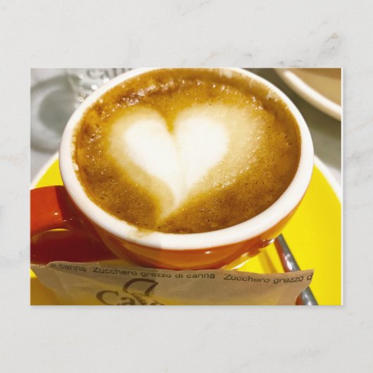 Amorecccino I heart Italienischer Kaffee Postkarte (Vorderseite)