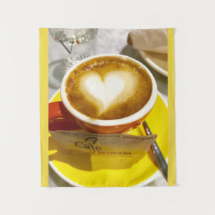 Amoreccino I Herz italienische Kaffee-Tapisserie Wandteppich