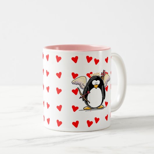 Amorpenguin-Tasse Zweifarbige Tasse (VorderseiteRechts)