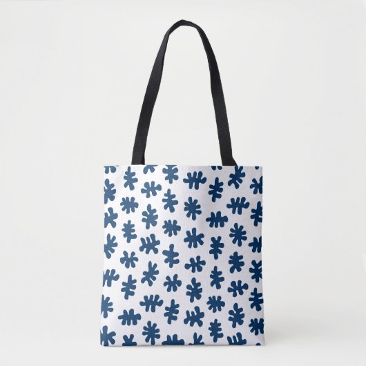 Amorphic Shapes 120322 - Indigo Blue on White Tasche (Vorderseite)