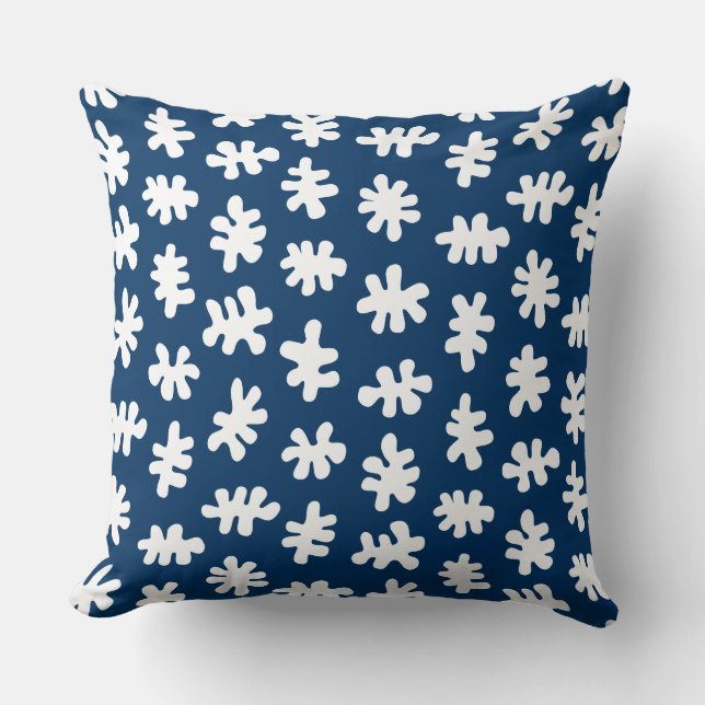 Amorphic Shapes 120322 - White on Indigo Blue Kissen (Vorderseite)