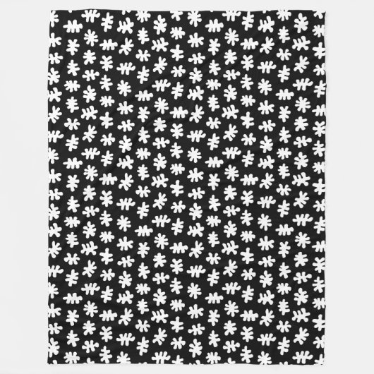 Amorphische Formen 120322 - Weiß auf Schwarz Fleecedecke (Vorderseite)