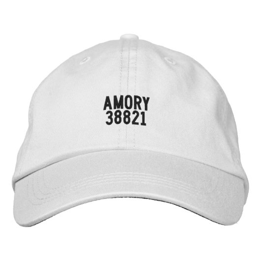Amory Mississippi Hat Bestickte Baseballkappe (Vorderseite)