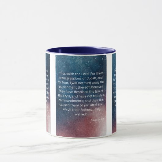 Amos 2:4 KJV Bible Scripture Pic Zwei-Tone-Tasse Tasse (Zentrum)
