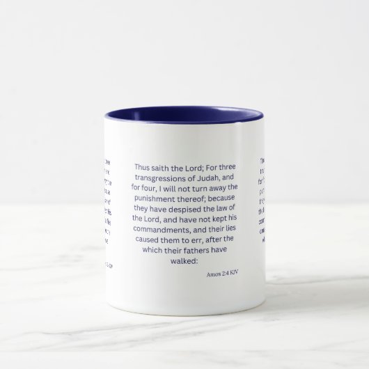 Amos 2:4 KJV Bible Scripture Zwei-Tone-Tasse Tasse (Zentrum)