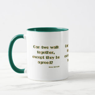 Amos 3:3 KJV Bible Scripture Two-Tone Tasse