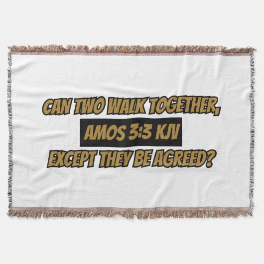 Amos 3:3 KJV Bible Verse Scripting Decke (Vorderseite)
