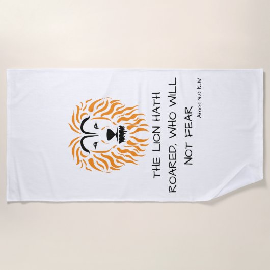 Amos 3:8 KJV Bibel Scripte Verse Beach Handtuch (Vorderseite)