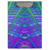 AMOS ~ 3D! ~ Grün Lila und Blau Original ~ Klemmbrett (Vorderseite)