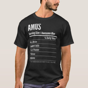 Amos für Kalorien mit dem Etikett für die Größe T-Shirt