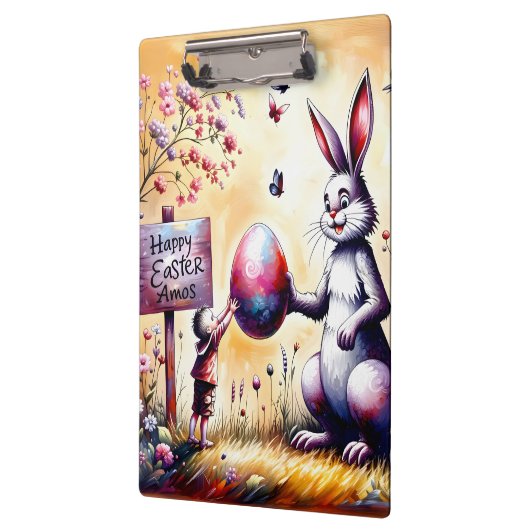 AMOS ~ HAPPY EASTER ~ Bunny und Amos ~ Klemmbrett (Links)