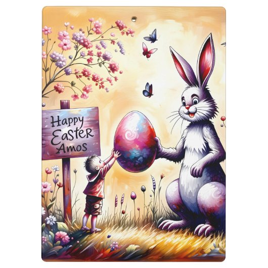 AMOS ~ HAPPY EASTER ~ Bunny und Amos ~ Klemmbrett (Rückseite)