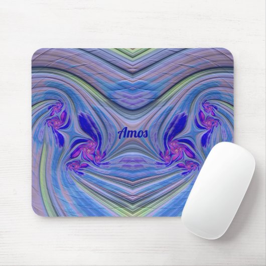 AMOS ~ Zany, Lila, blau, grün und rosa Mouse Pad Mousepad (Mit Mouse)