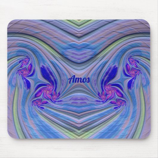 AMOS ~ Zany, Lila, blau, grün und rosa Mouse Pad Mousepad (Vorne)