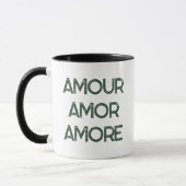 Amour Amor Amore – Love Typography Text Romantisch Tasse (Links)