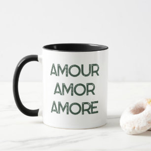 Amour Amor Amore – Love Typography Text Romantisch Tasse