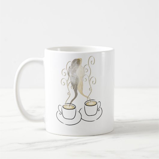 Amour Coffee Tassen Illustration | Romantischer Ka (Links)