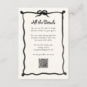 Amour French Bow | Wedding Guest Details QR Code Begleitkarte (Vorderseite)