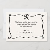 Amour | Illustrierte Hochzeit von Bow und Foto Dankeskarte (Rückseite)