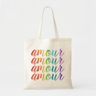 Amour in Regenbögen Tragetasche