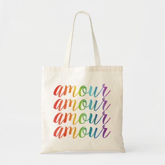 Amour in Regenbögen Tragetasche (Vorne)
