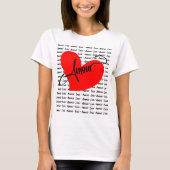Amour (Liebe in Französisch) T-Shirt (Vorderseite)