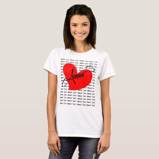 Amour (Liebe in Französisch) T-Shirt (Vorne ganz)