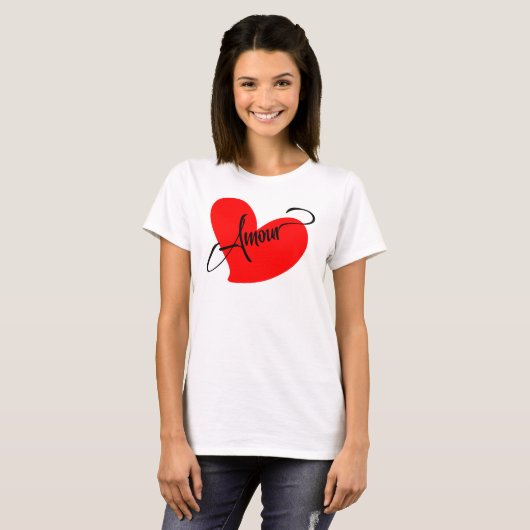 Amour (Liebe in Französisch) T-Shirt (Vorne ganz)