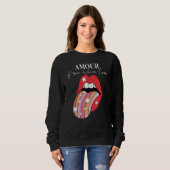 Amour lipstick Motivierend Inspirational Slogan Q Sweatshirt (Vorne ganz)