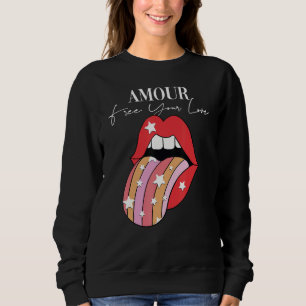 Amour lipstick Motivierend Inspirational Slogan Q Sweatshirt
