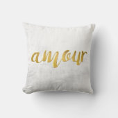 Amour - Print Letter Gold Foil Typografy Brush Kissen (Vorderseite)