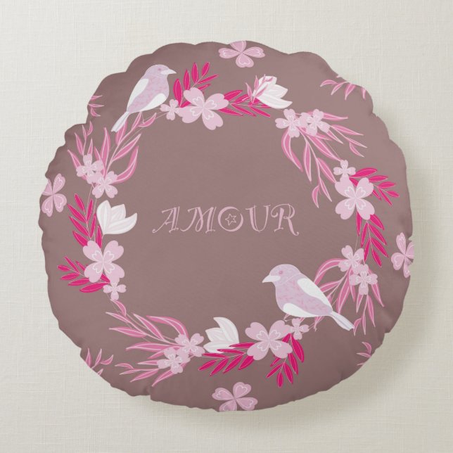 Amour Rundes Kissen (Vorderseite)