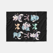 & Angel Coquette Style Bows Valentine's Day Fleecedecke (Vorderseite (Horizontal))