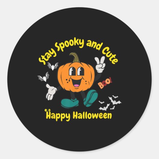 & Niedlich Halloween Pumpkin Runder Aufkleber (Vorderseite)