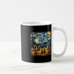 & Possum Halloween Fall Van Gogh Starry Night Kaffeetasse