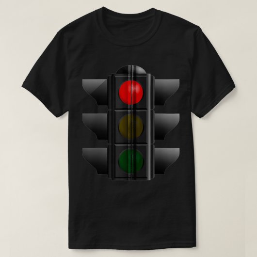 Ampel auf rotem Fahrsignal Zip T-Shirt (Design vorne)