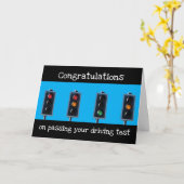 Ampel-Fahrprüfungglückwünsche Karte (Gelbe Blume)